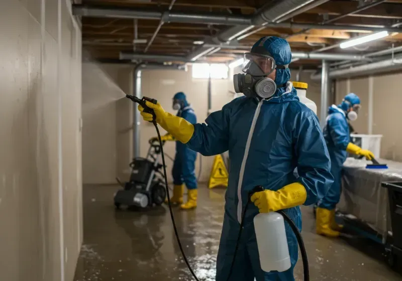 Basement Sanitization and Antimicrobial Treatment process in Huntington Bay, NY