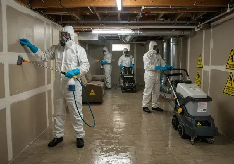 Basement Moisture Removal and Structural Drying process in Huntington Bay, NY